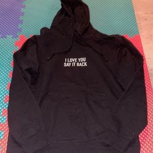 Black I love you say it back hoodie size M